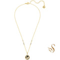 Swarovski Gold Swan Pendant Necklace - Black & Crystal