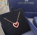 Swarovski Pink Crystal Heart Necklace - Rose Gold Plated