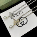 Gucci Crystal Bee Pearl Necklace - Silver & Gold Tone