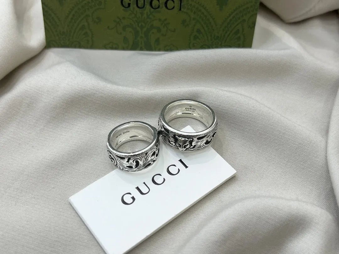 Gucci Sterling Silver Arabesque Ring - Designer Band