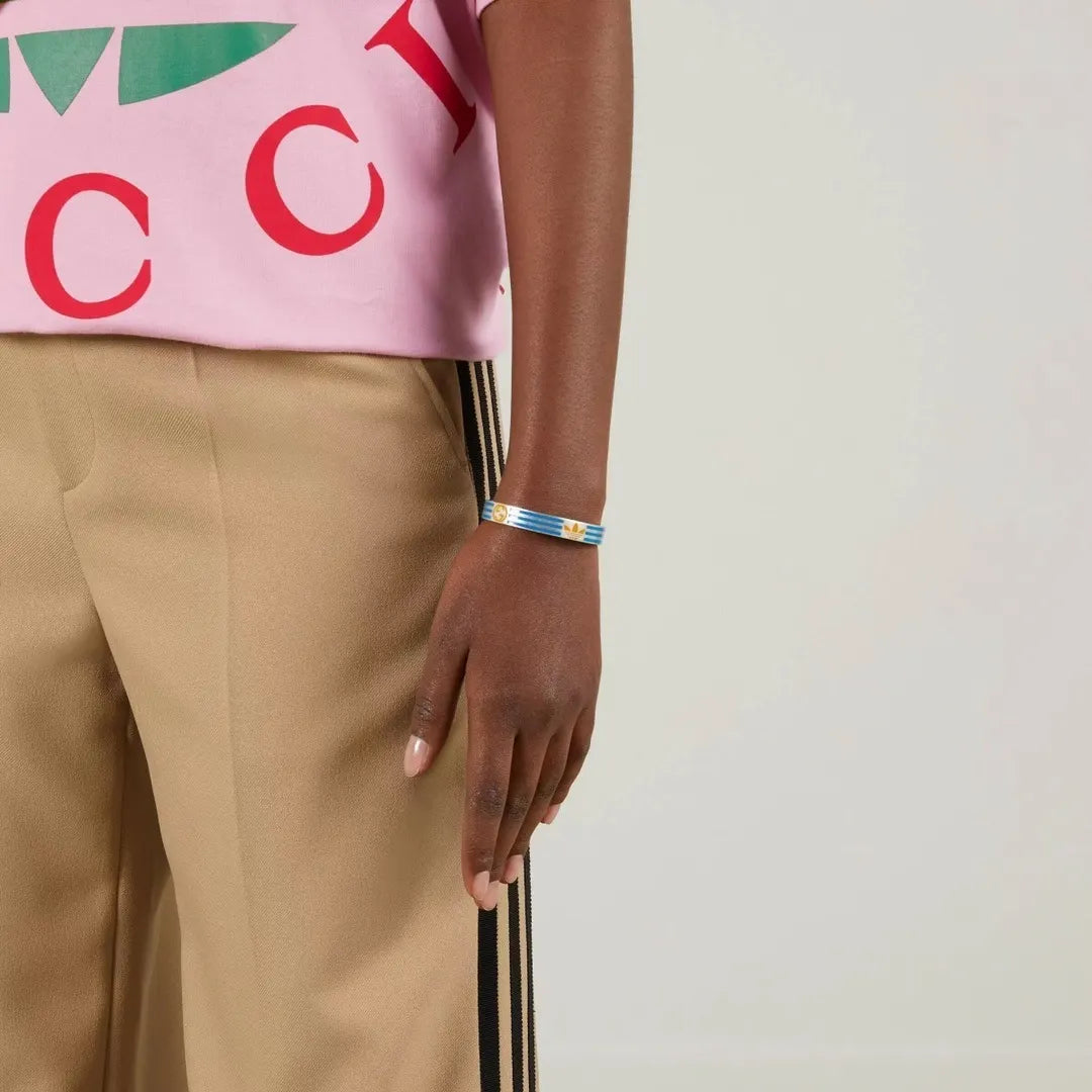 Gucci x Adidas Silver-Tone Cuff Bracelet - Premium Quality
