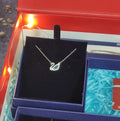 Swarovski Silver Swan Blue Crystal Necklace - Delicate Charm