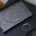 Louis Vuitton Silver Chain Set - LV Logo Necklace & Bracelet