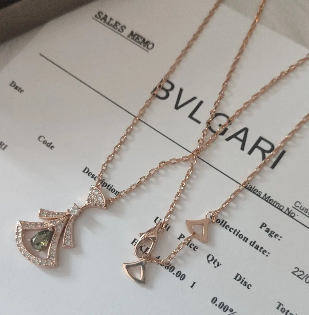 Bvlgari Rose Gold Divas' Dream Malachite Necklace