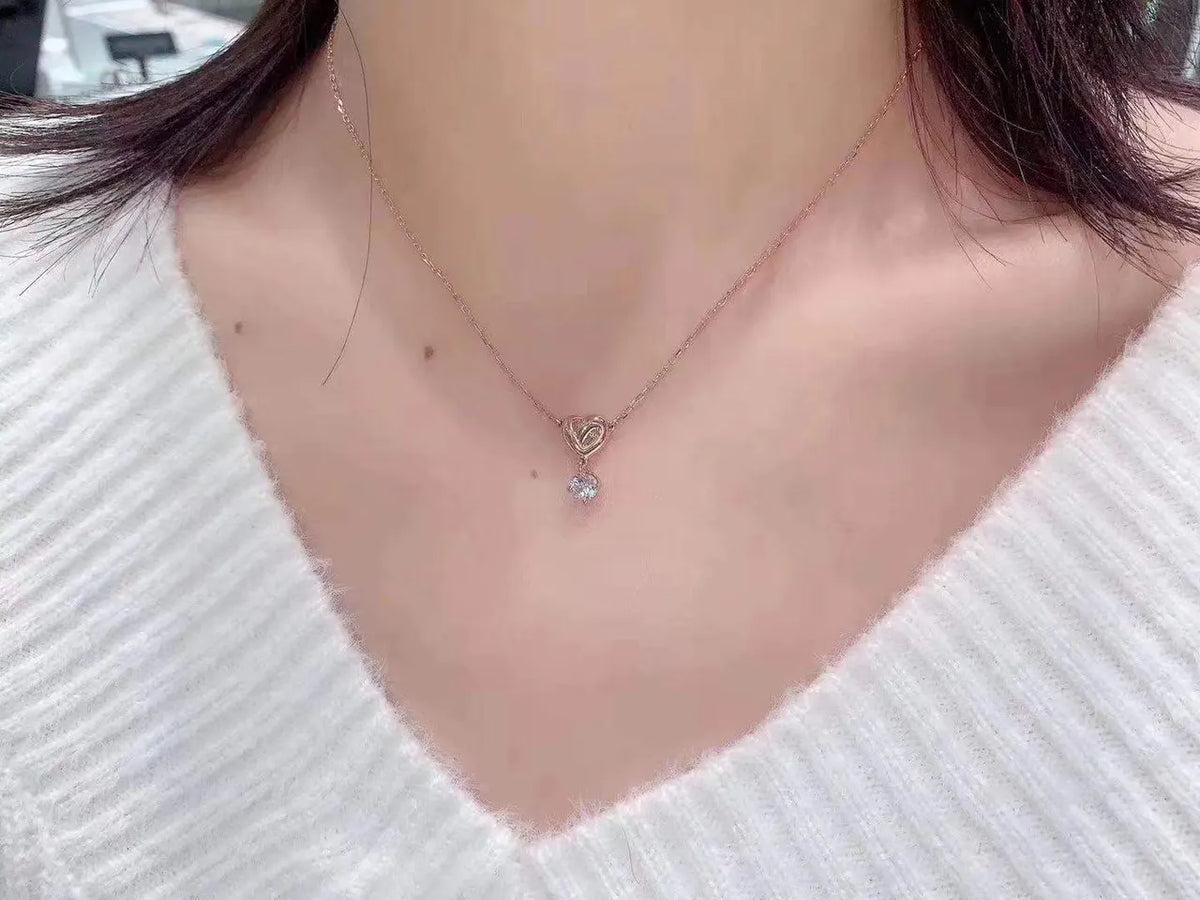Varovs Rose Gold Heart Necklace - Varovs Rose Gold Heart Pendant