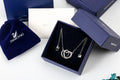Swarovski Silver Hearts Necklace - Swarovski Silver Interlocking