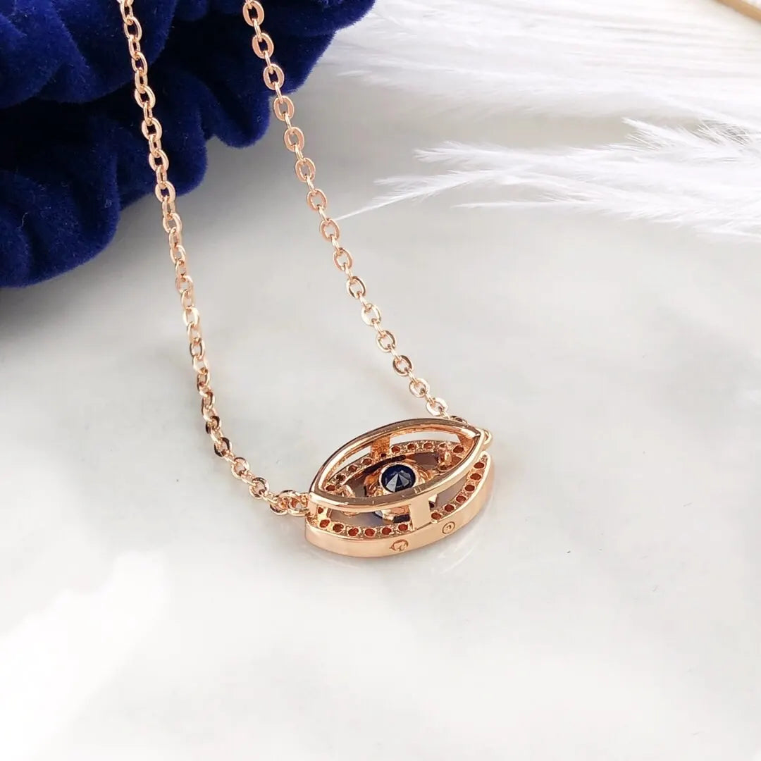VAROVSI Rose Gold Evil Eye Necklace - Crystal Accent