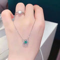 Swarovski Green Crystal Pendant - Swarovski Silver Green Crystal