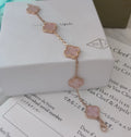 Van Cleef & Arpels Rose Gold Pink Clover Bracelet