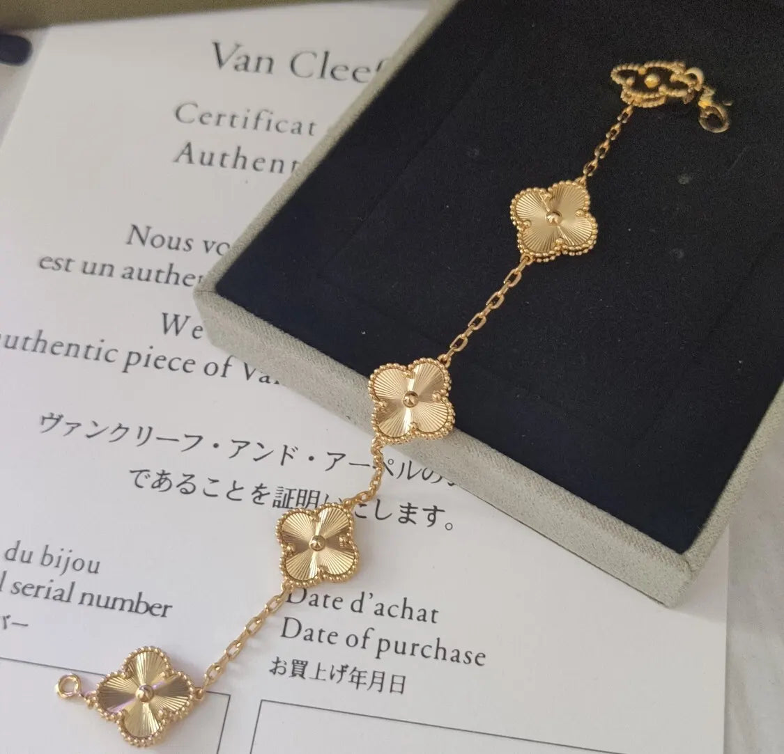 Van Cleef Inspired Gold Clover Bracelet - Premium Quality