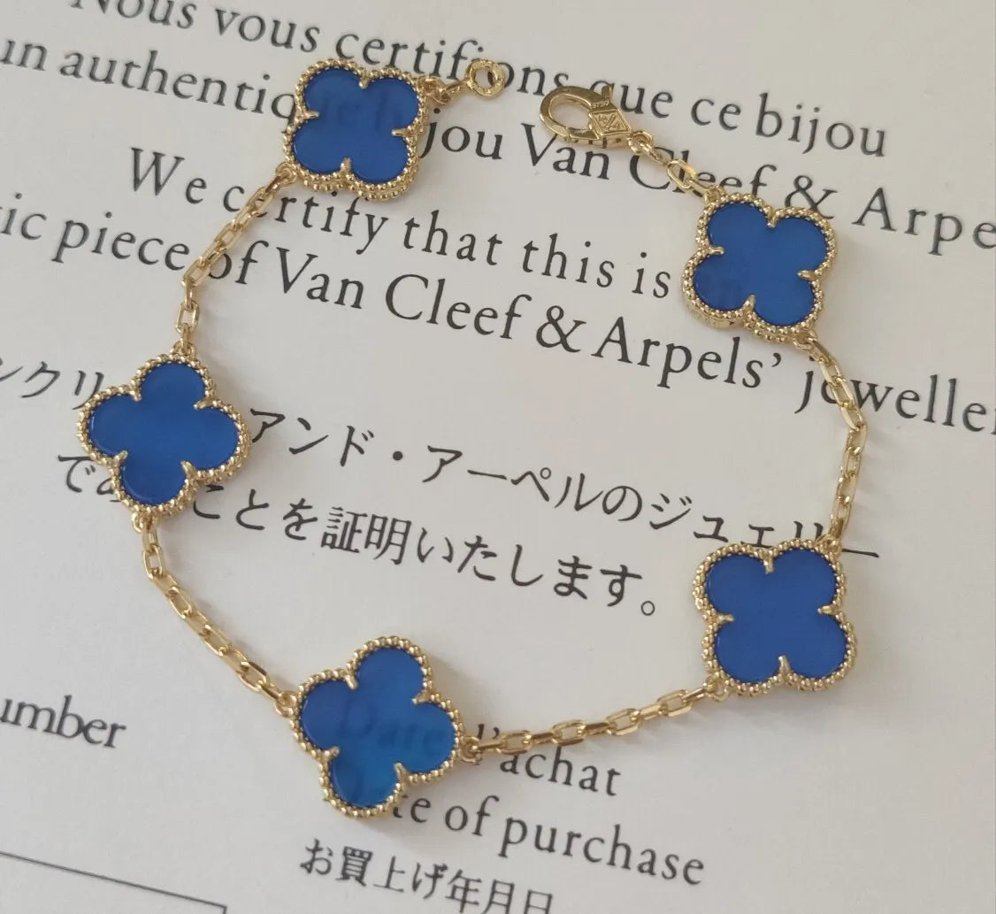 Premium Blue Clover Bracelet - Timeless Elegance