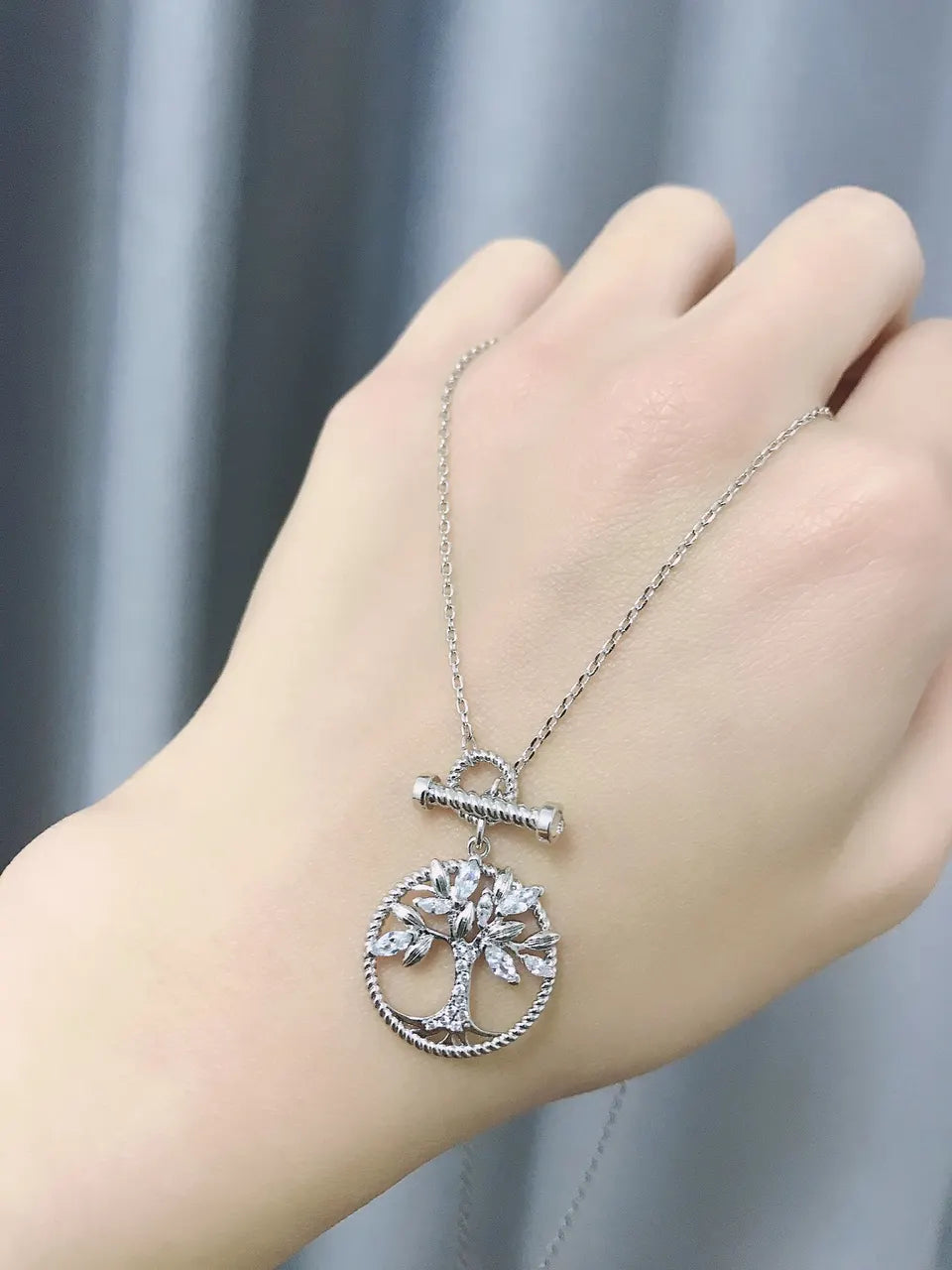 Silver Tree of Life Necklace - Silver Tree of Life Crystal Pendant