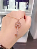 Swarovski Rose Gold Key Necklace - Swarovski Rose Gold Key Pendant