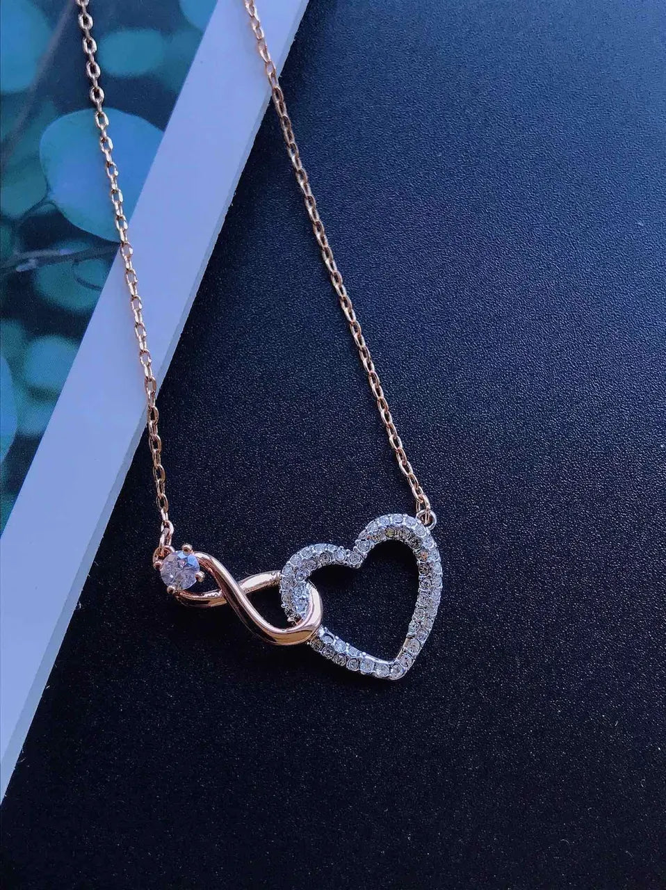 Swarovski Rose Gold Heart - Swarovski Rose Gold Infinity Heart