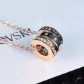 Swarovski Rose Gold Crystal Circle Pendant - Elegant Design