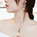 Rose Gold Crescent Moon Necklace - Celestial Charm