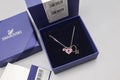 Swarovski Pink Heart Lock Necklace - Delicate Design