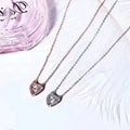 Heart Pendant Rose Gold Silver - Delicate Heart Pendant Necklace