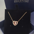 Swarovski Rose Gold Heart Necklace - Swarovski Rose Gold Crystal Heart