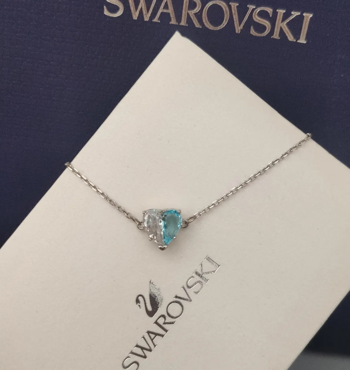 Swarovski Blue Crystal Heart Bracelet - Swarovski Silver Heart Blue