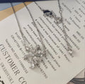 Swarovski Crystal Bow Necklace - Swarovski Silver Crystal Bow Pendant