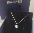 Swarovski Silver Blue Heart Necklace - Swarovski Silver & Blue Heart