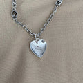 Gucci Silver Green Heart Necklace - Gucci Silver Heart Pendant
