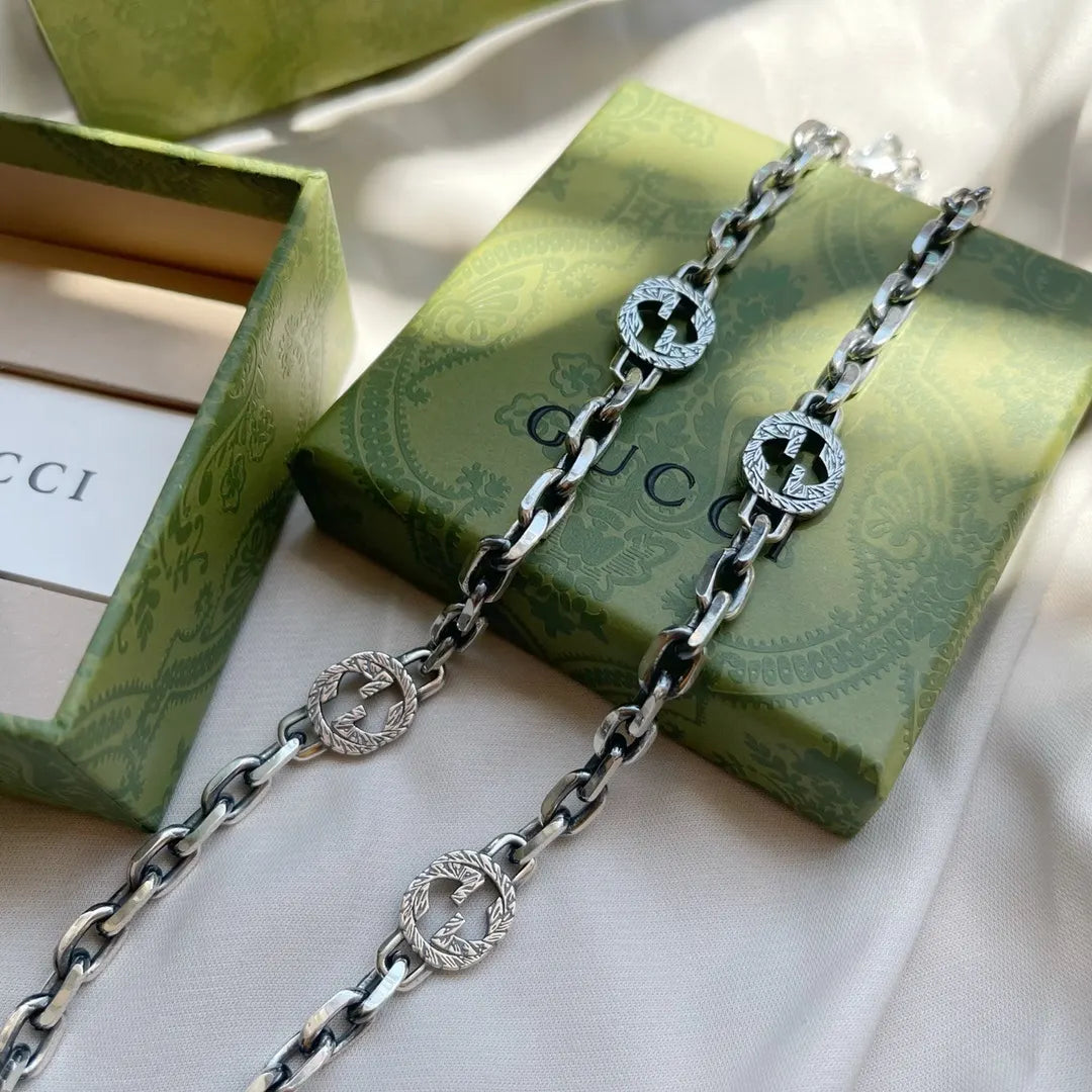 turquoise Gucci Silver Chain Necklace - Gucci Silver Chain Necklace
