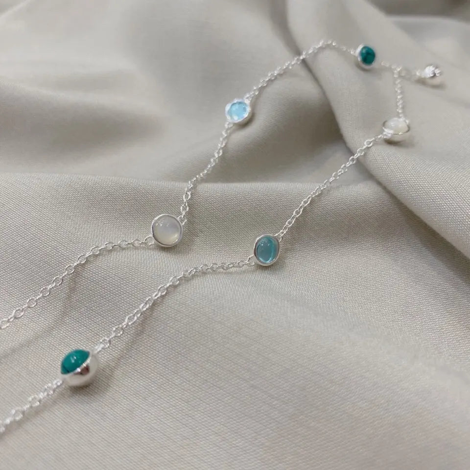 Premium Gemstone Charm Bracelet - Elegant & Timeless
