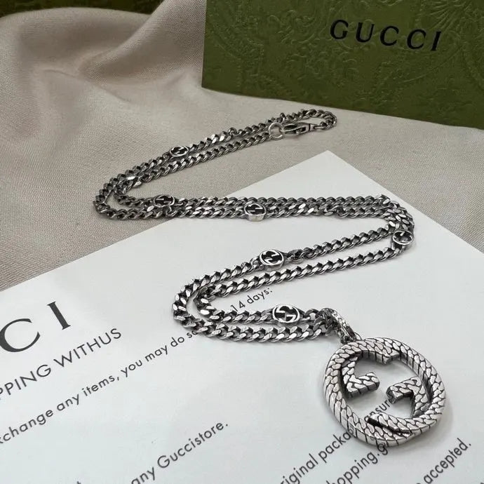 necklace modern Gucci Silver Interlocking G Chain - Gucci Silver