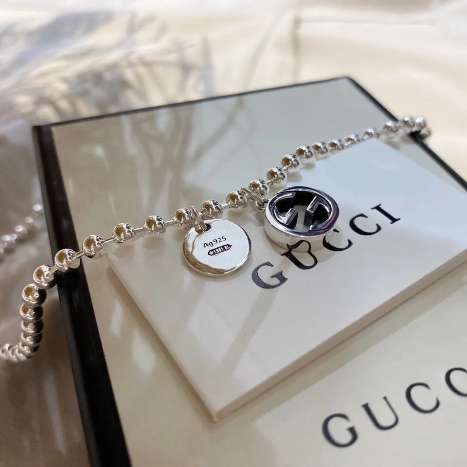 Gucci Interlocking G Silver Bead Bracelet - Premium Quality