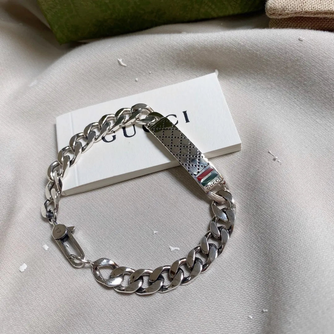Gucci Inspired Silver Chain Bracelet - Premium Quality