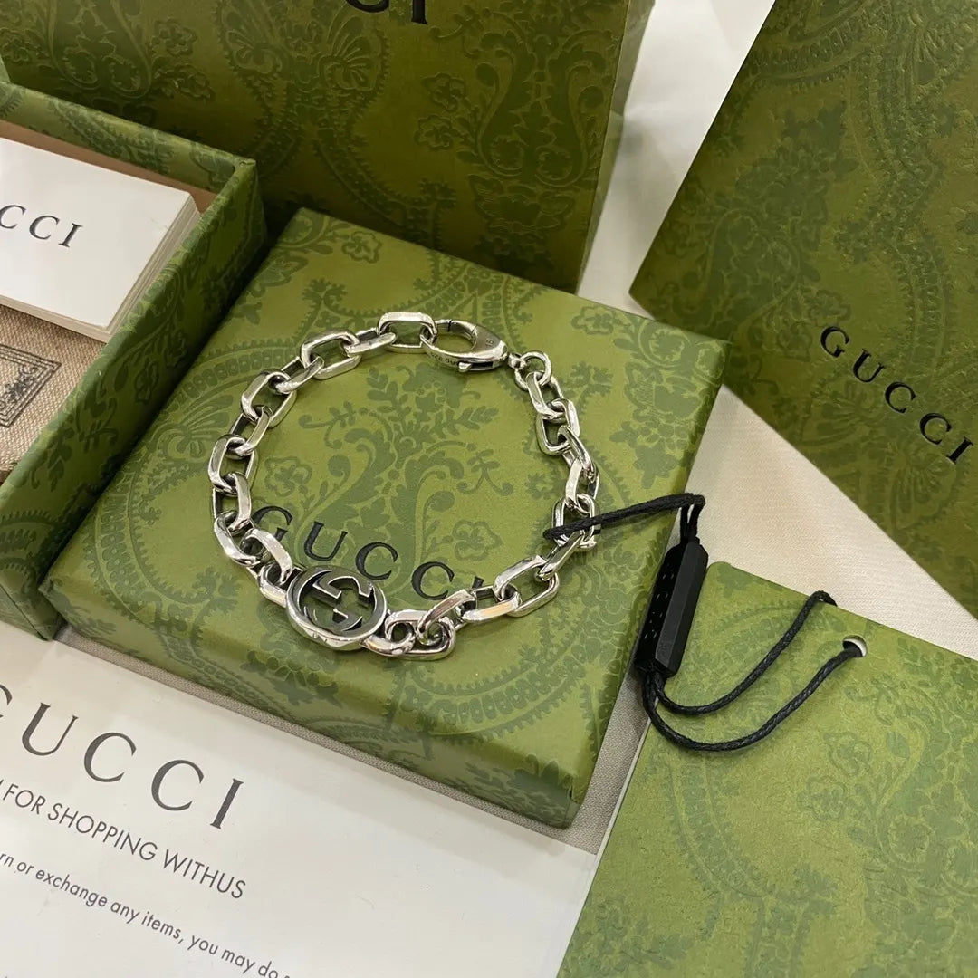 Gucci Bracelet - Premium Silver Chain with Interlocking G