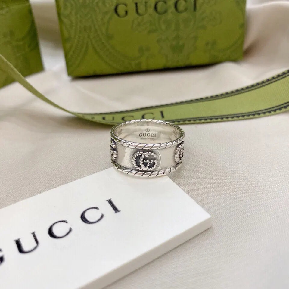 vintage Gucci Sterling Silver GG Ring - Gucci Sterling Silver GG Ring