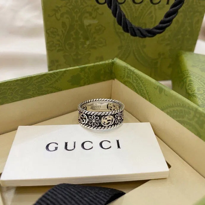 Gucci Silver Flower Ring interlocking - Gucci Silver Flower Ring