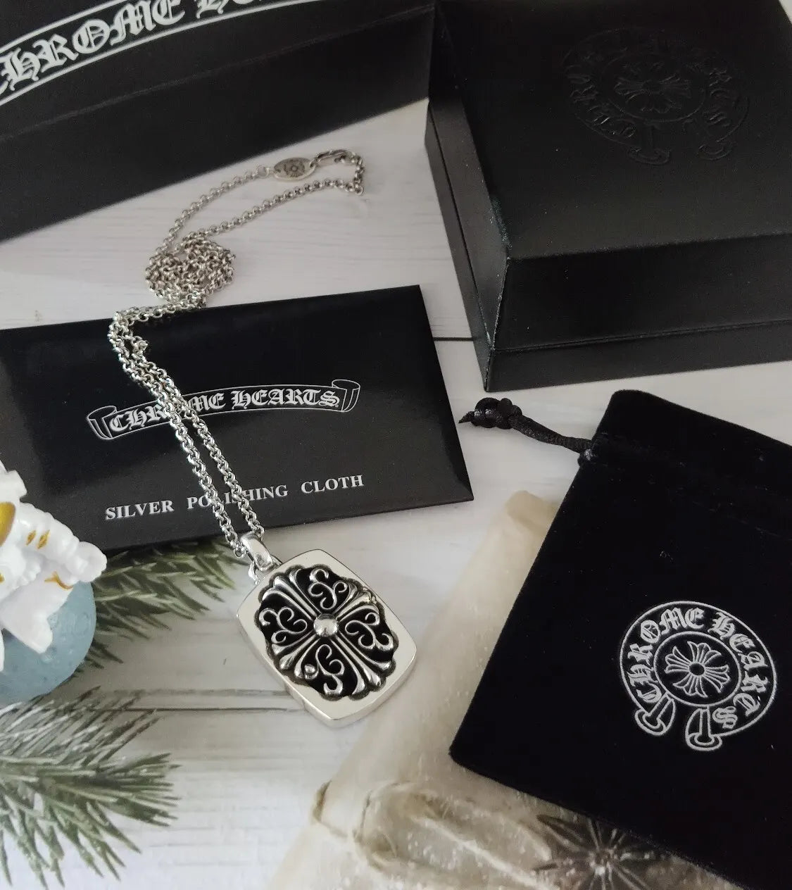 necklace Chrome Hearts Silver Dog Tag - Chrome Hearts Silver Dog Tag