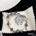 Premium Silver Dice & Floral Bracelet - M0007