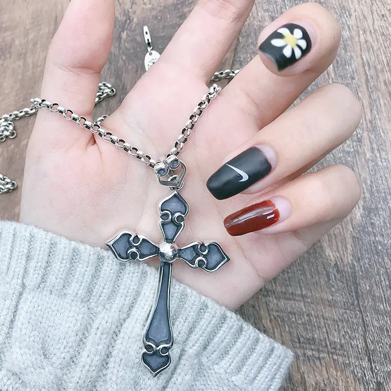 Chrome Hearts Oxidized Silver Cross Pendant - Bold Statement