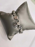 Premium Silver Floral Cross Bracelet - Timeless Elegance
