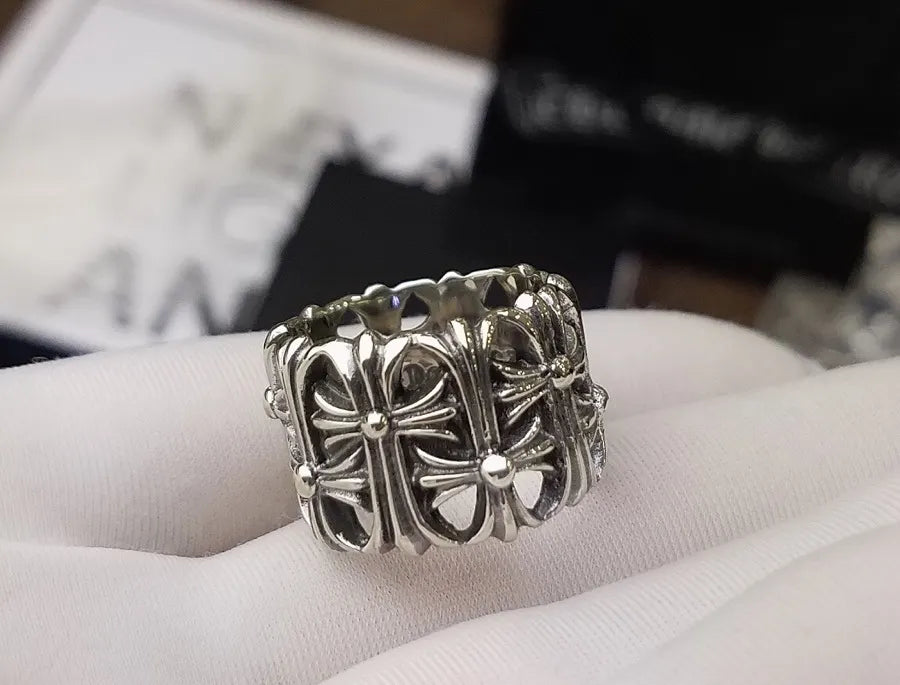 Chrome Hearts Silver Cross Ring - Bold Statement Jewelry
