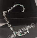 Emerald Cross Cube Silver Bracelet - Premium Quality