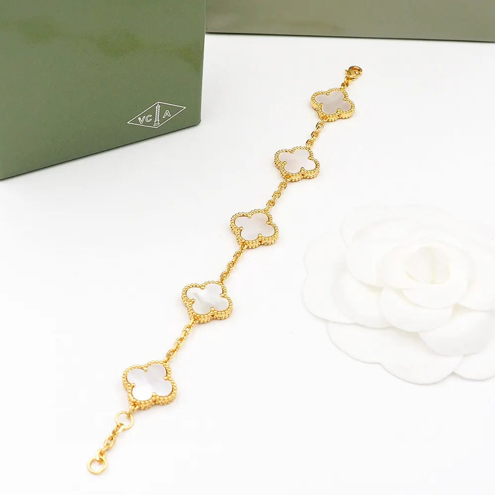 Premium Clover Bracelet - Gold & Mother of Pearl