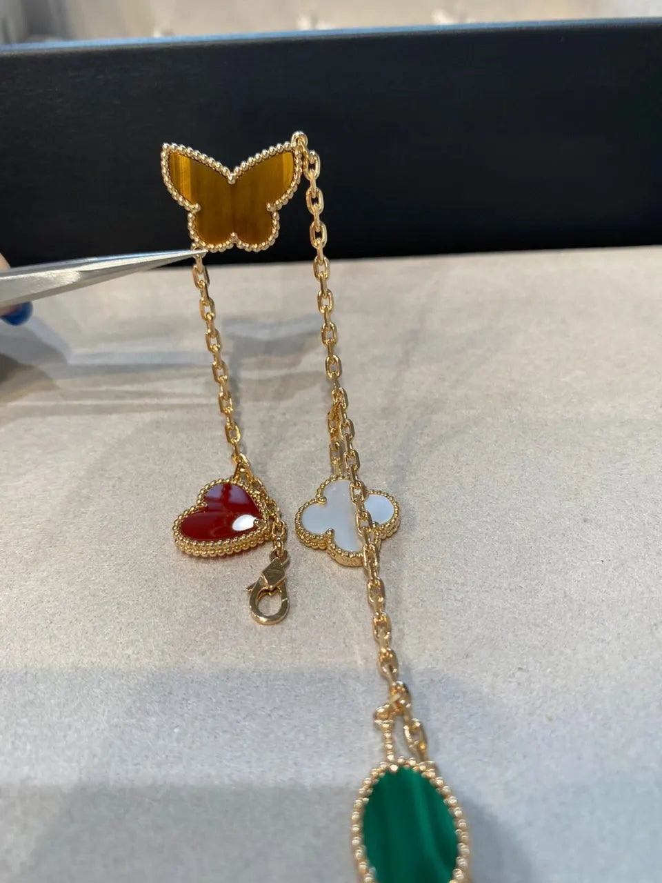 Premium Charm Bracelet - Butterfly, Clover, Heart, Leaf