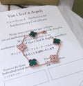 Van Cleef Malachite Clover Bracelet - Van Cleef Rose Gold Malachite