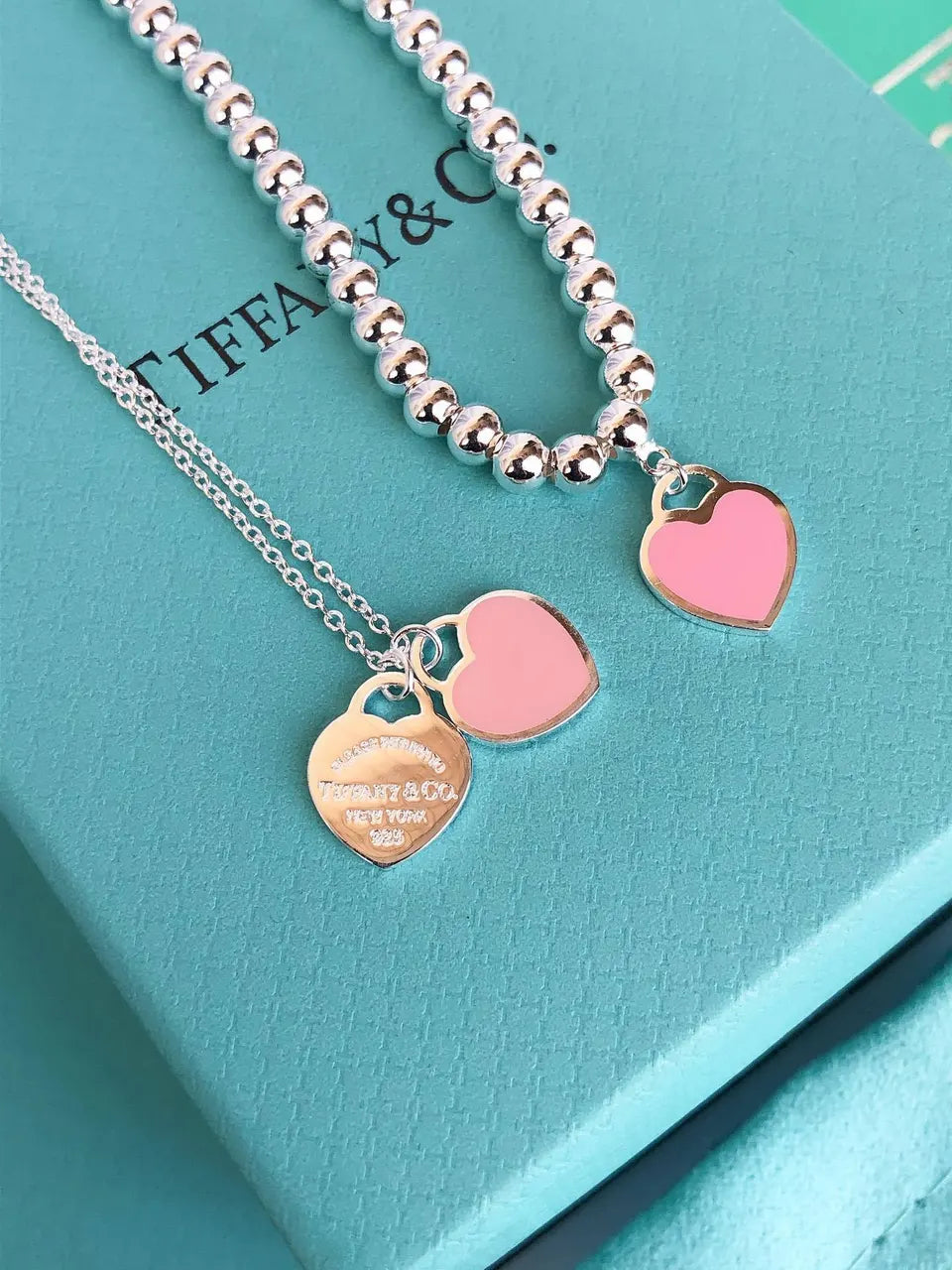 Tiffany Pink Heart Tag Necklace - Sterling Silver