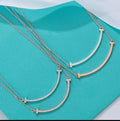 Tiffany Rose Gold Smile Pendant - Diamond Accent Necklace