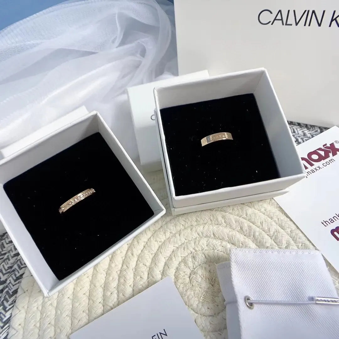 Calvin Klein Gold Rings - Calvin Klein Gold Stackable Rings - Pavé &
