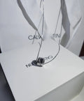 Calvin Klein Silver Cylinder Necklace - Crystal Accent