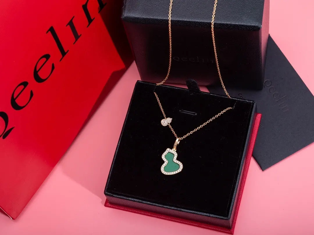 Qeelin Jade Diamond Necklace - Qeelin Wulu Jade Diamond Necklace - 18K