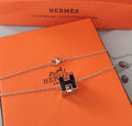 Hermès Black Enamel Pendant - Hermès Black Enamel 'H' Pendant Necklace